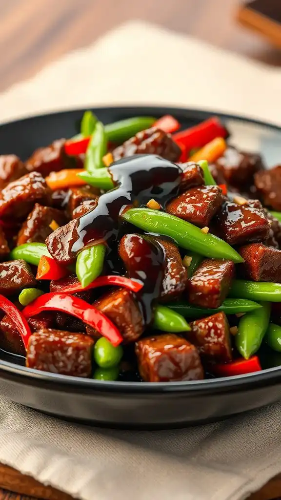 beef stir fry with snow peas