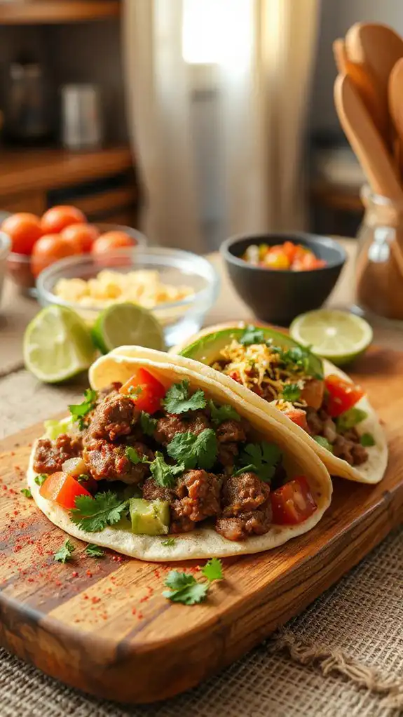 beef tacos with salsa