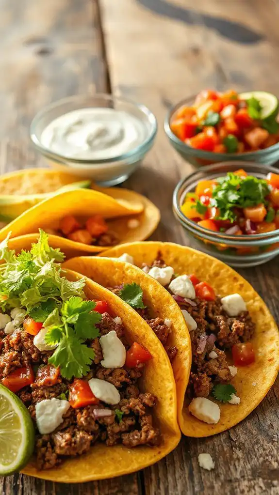 beef tacos with salsa