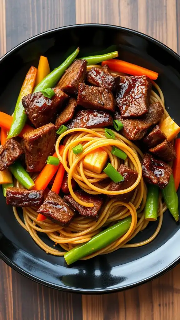 beef teriyaki noodle stir fry
