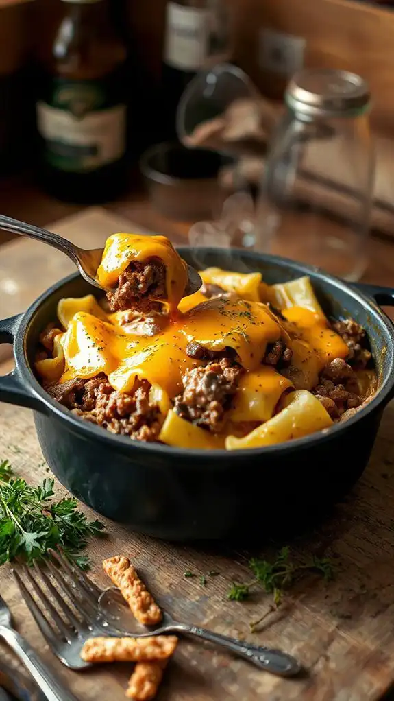 beefy pasta casserole dish