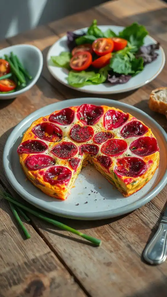 beet and chive omelette beet and chive omelette