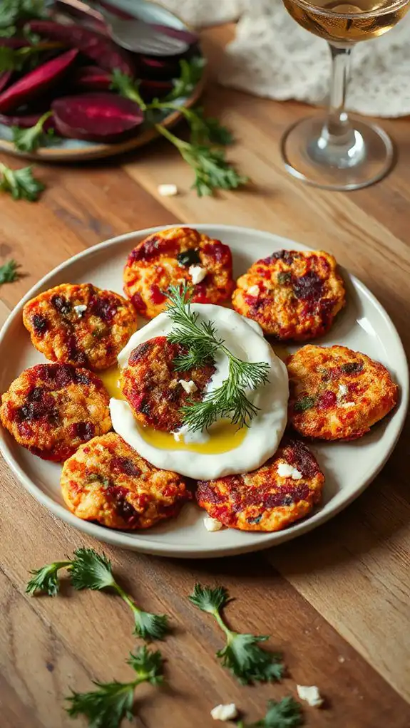 beetroot and feta fritters beetroot and feta fritters