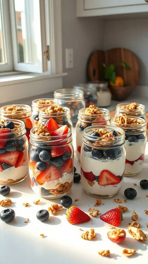 berries granola yogurt parfait