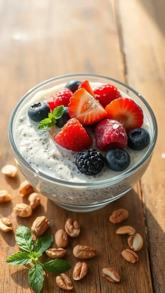 berry almond chia pudding