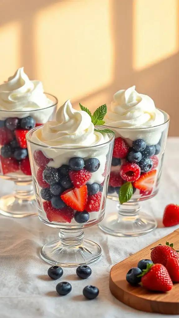 berry dessert with cream