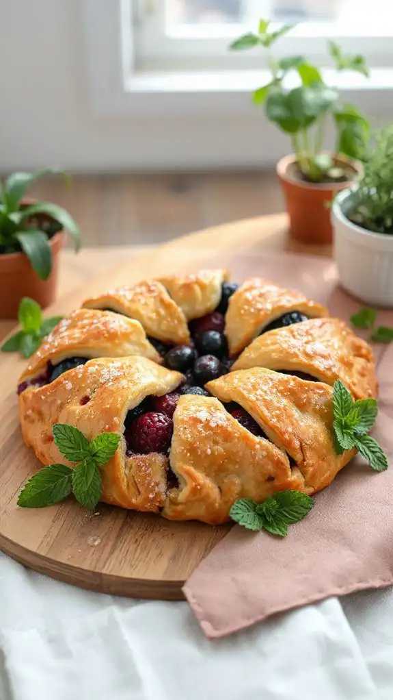 berry filled rustic pastry
