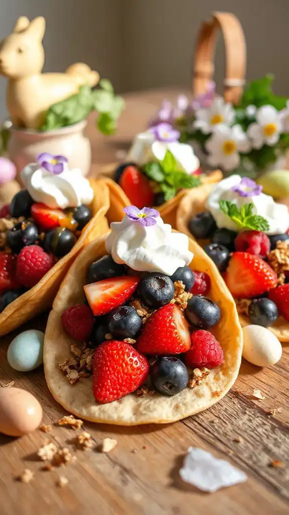 berry filled taco creation