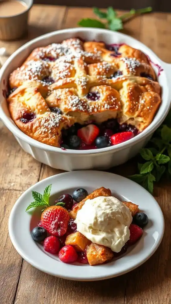 berry infused bread pudding
