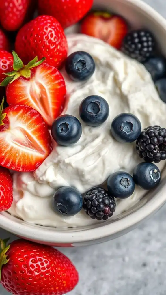 berry infused cottage cheese bowl