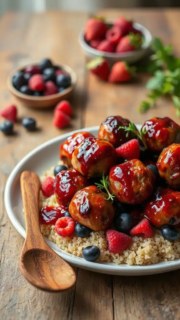 berry infused savory meatballs