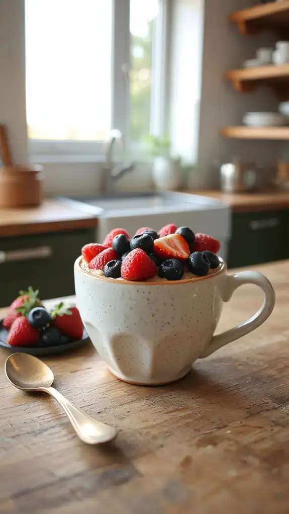 berry oatmeal in mug
