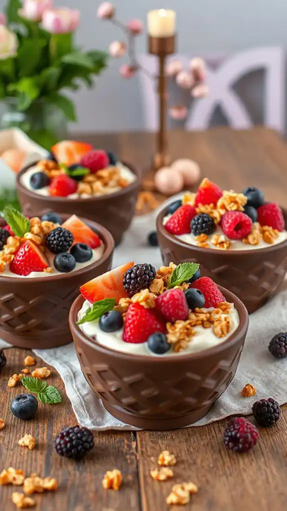 berry parfait in bowls berry parfait in bowls