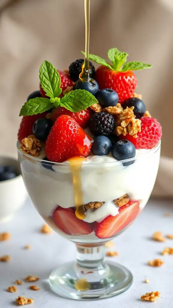 berry yogurt parfait bowl
