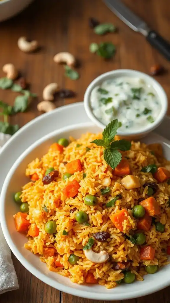 biryani served with raita