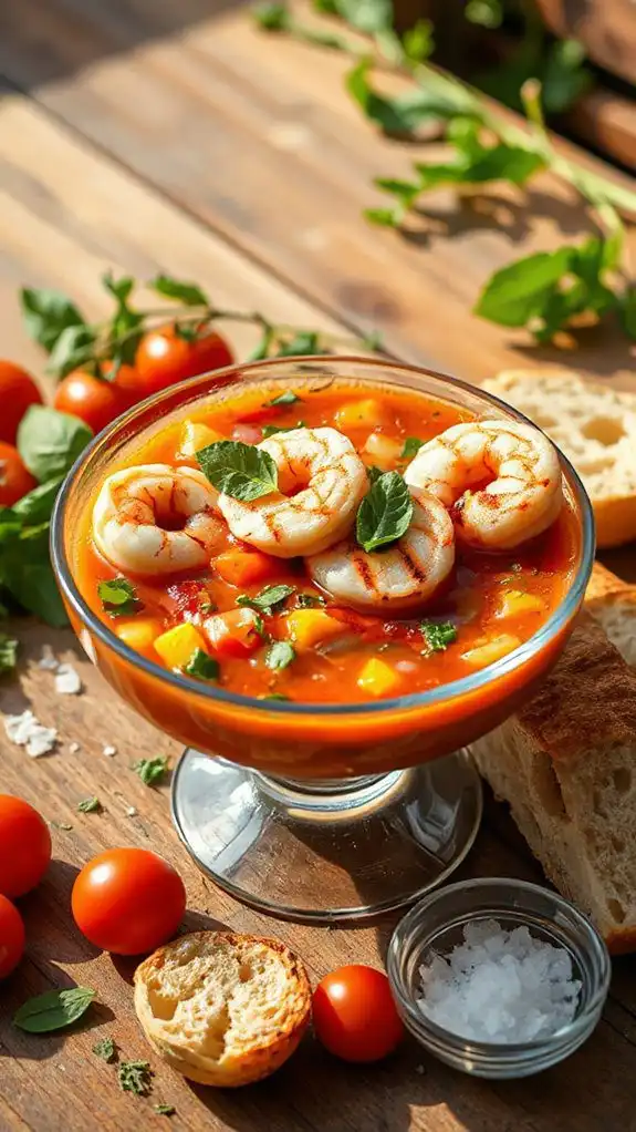 blending fresh gazpacho ingredients