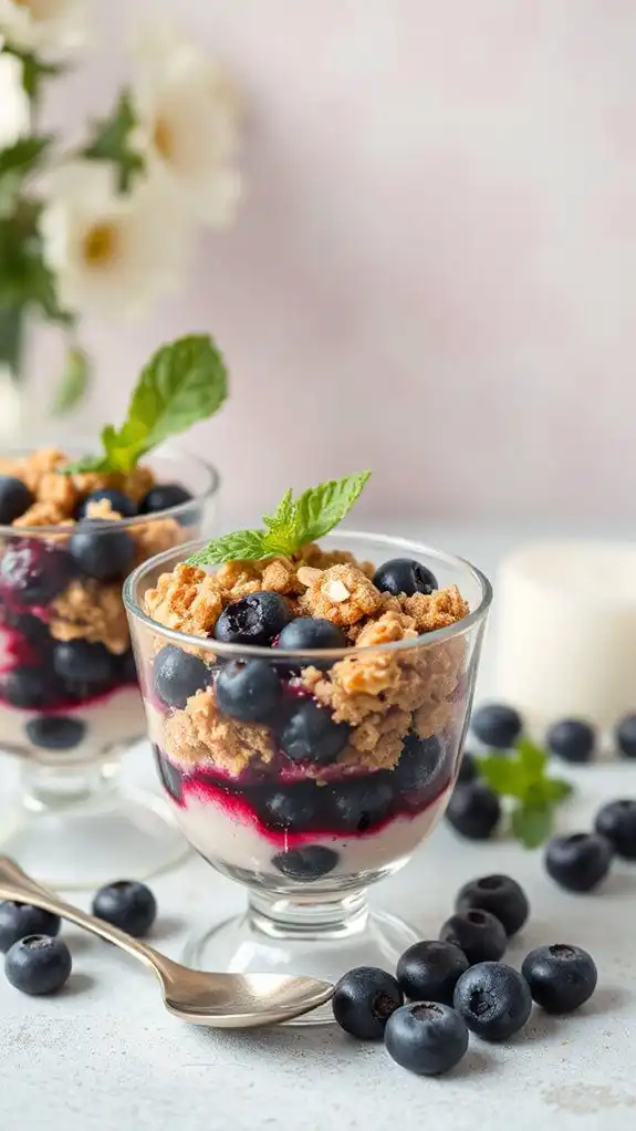 blueberry dessert in cups