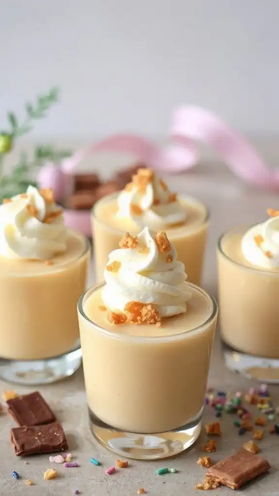 bourbon flavored pudding dessert shots