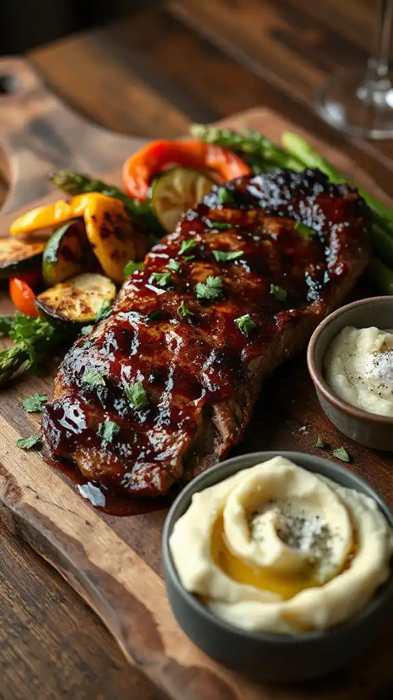 bourbon glazed flank steak recipe
