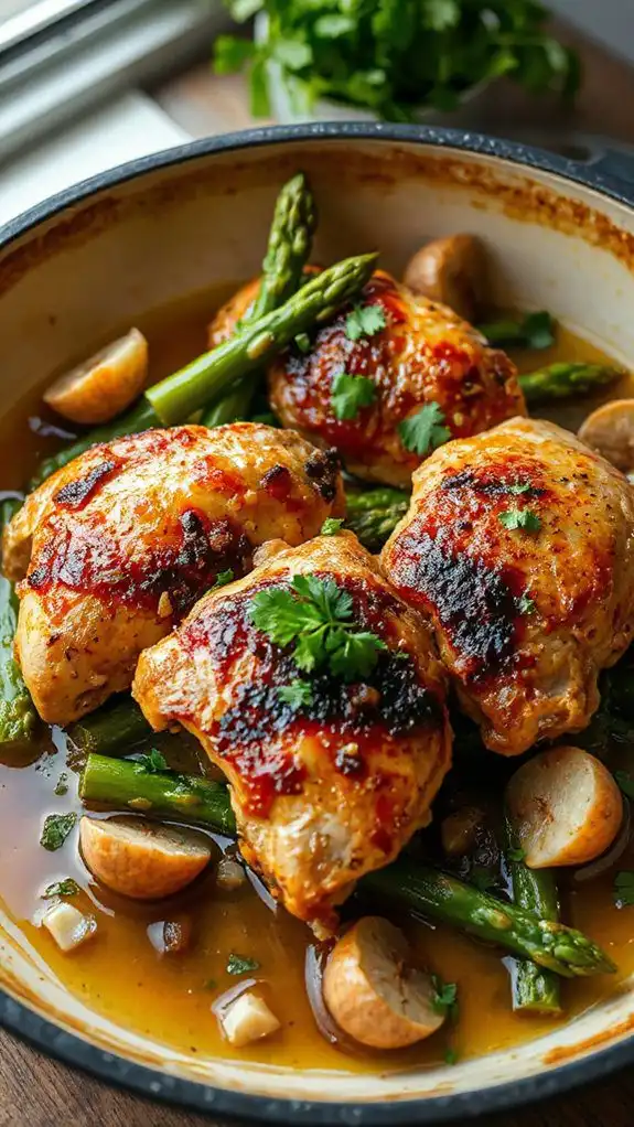 braised chicken and asparagus