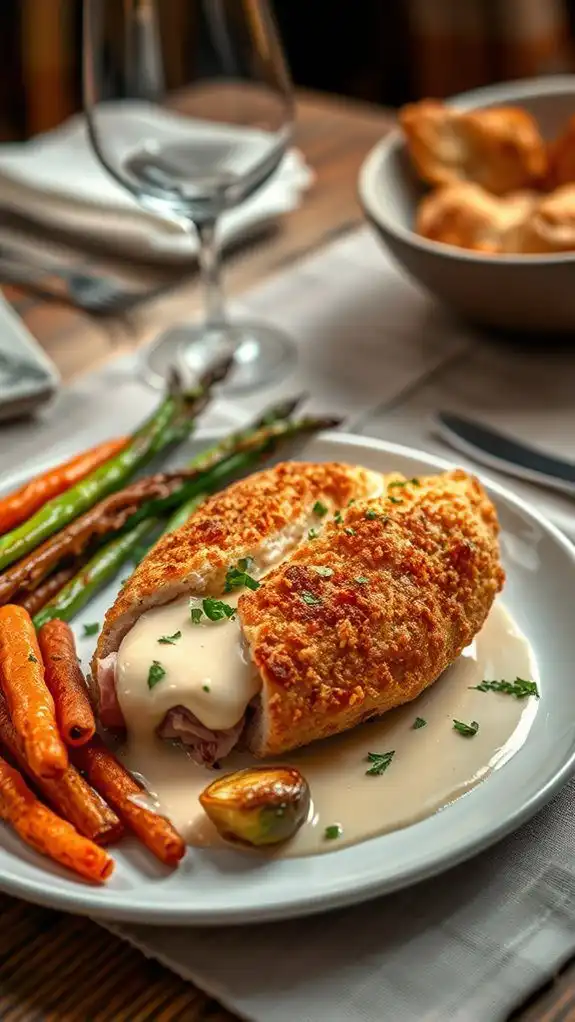 breaded chicken with ham