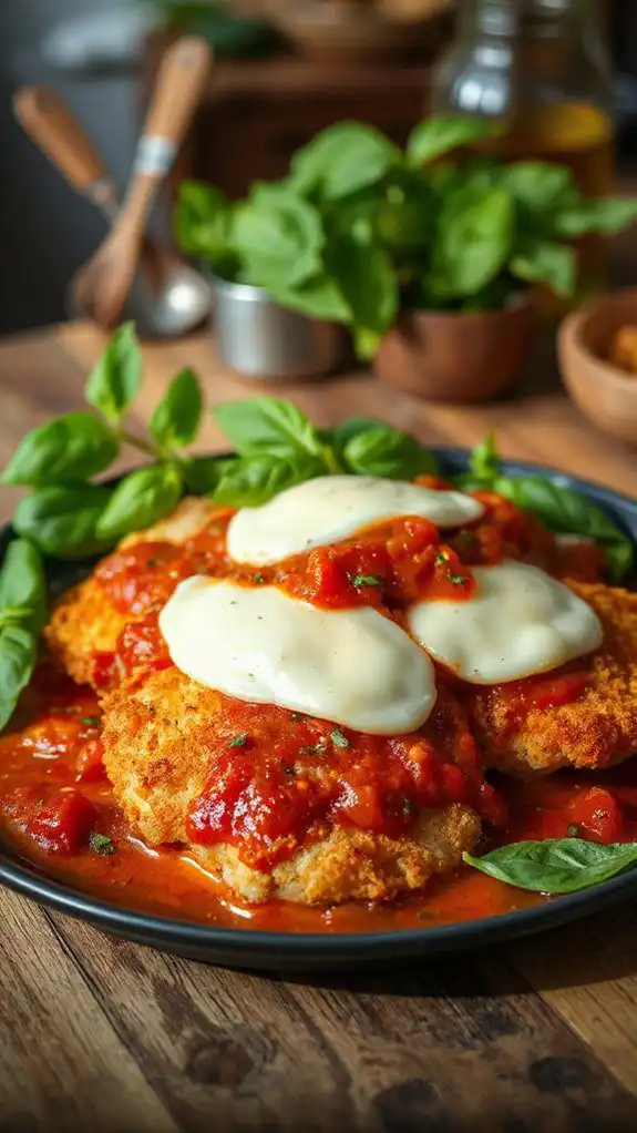 breaded chicken with sauce