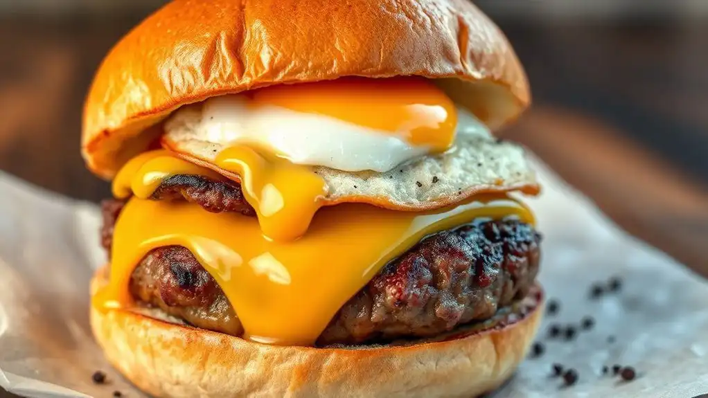 breakfast burger with egg