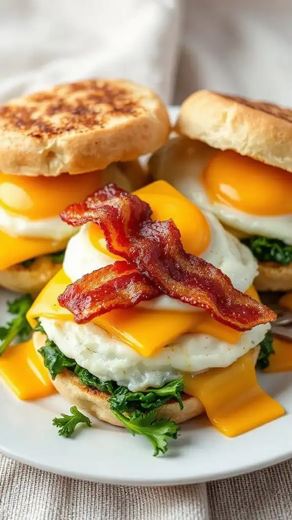 breakfast sandwich with eggs