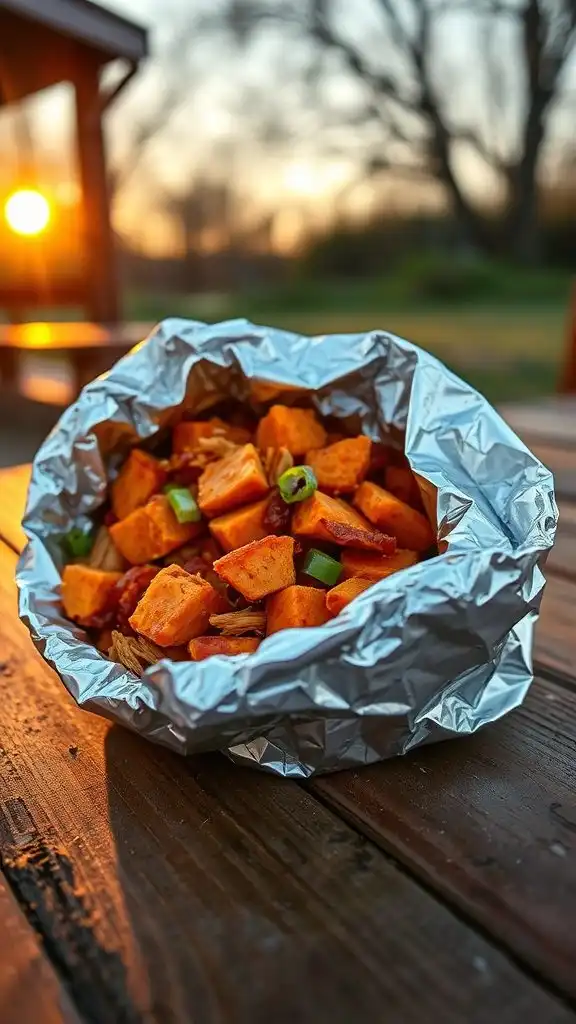 buffalo chicken sweet potatoes foil