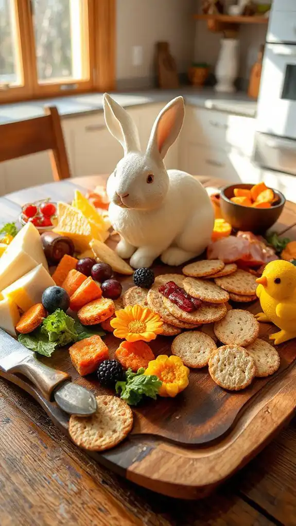 bunny shaped cheese and crackers