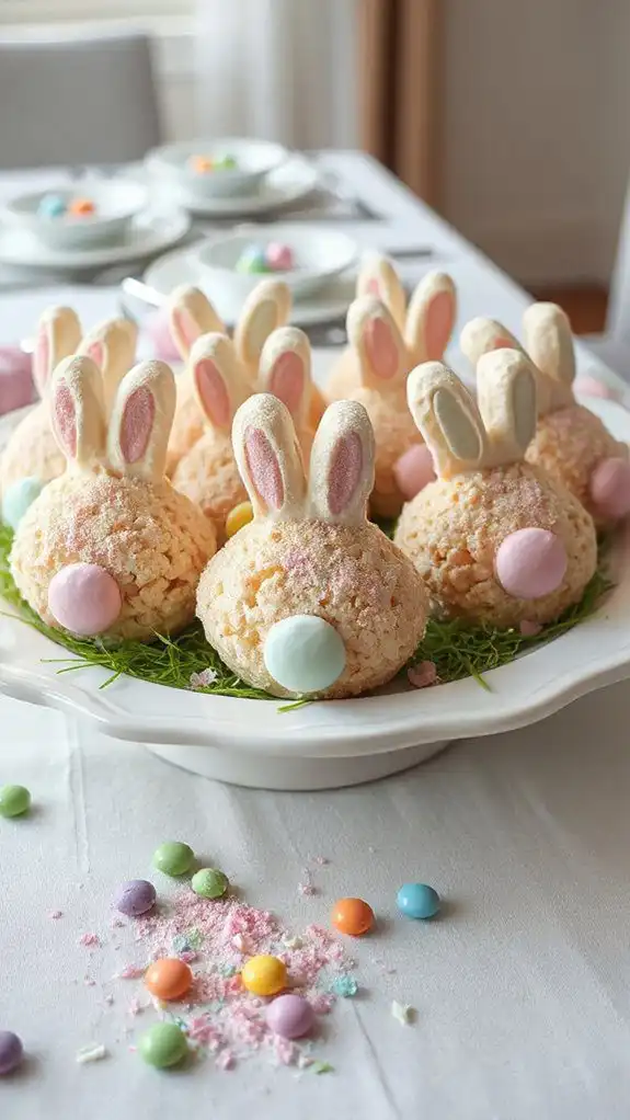 bunny shaped crispy dessert treats