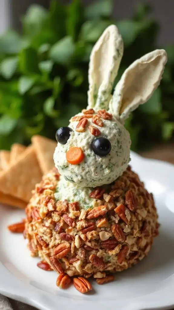 bunny shaped spinach dip appetizer
