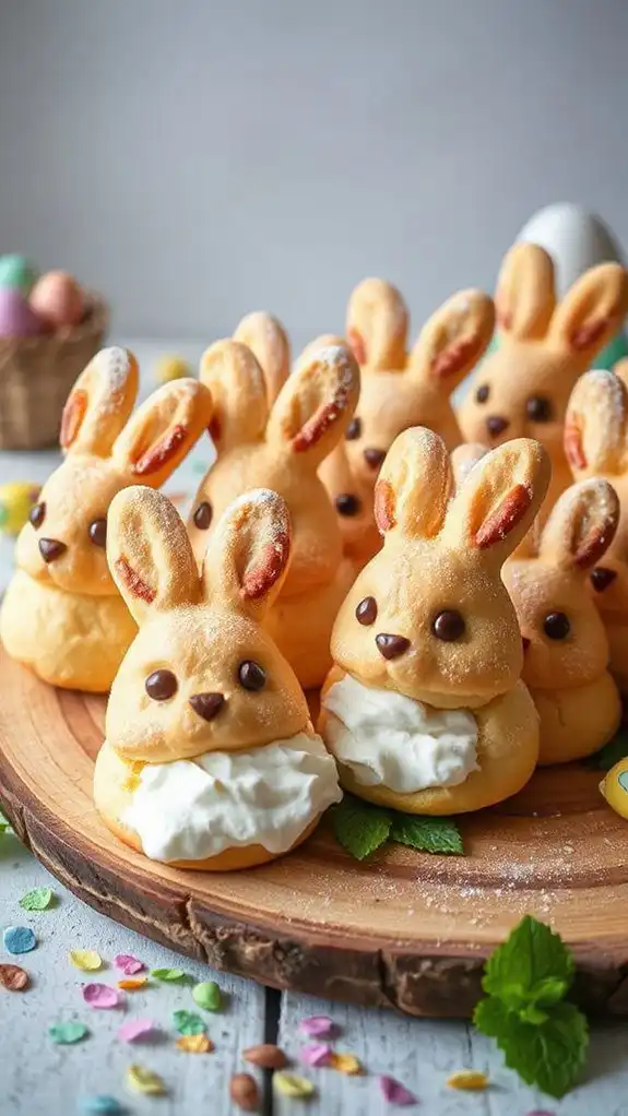 bunny shaped sweet cream puffs