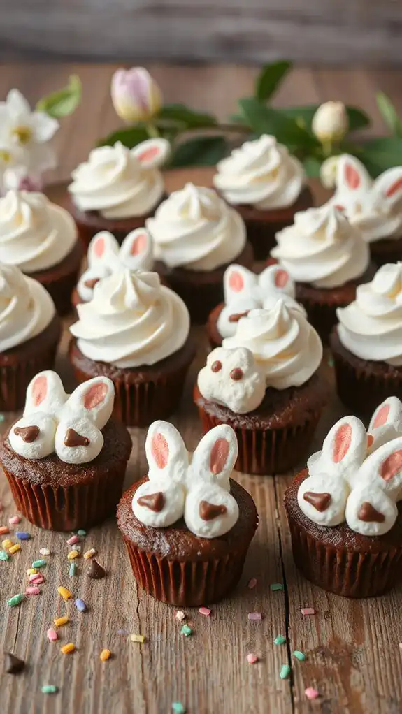 bunny themed cupcake decoration