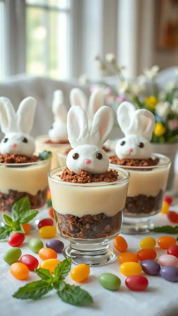 bunny themed dessert cups bunny themed dessert cups