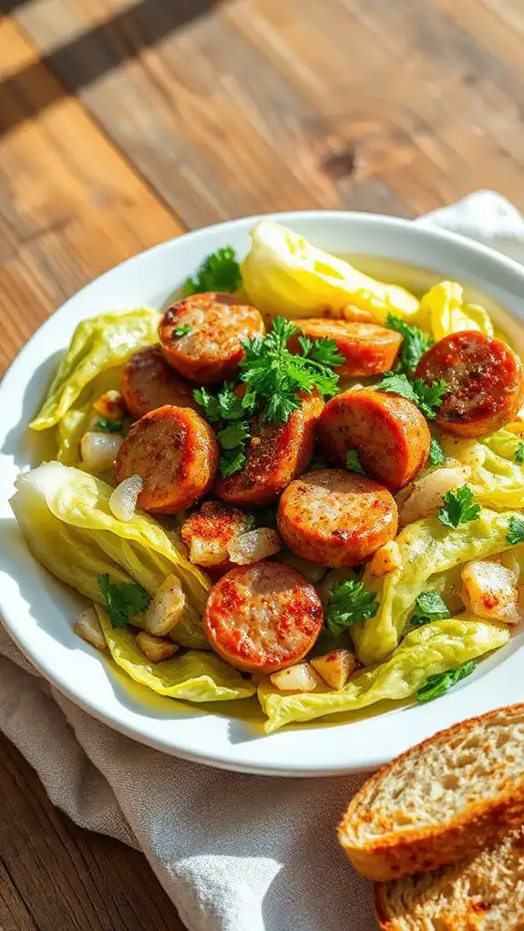 cabbage and sausage dish