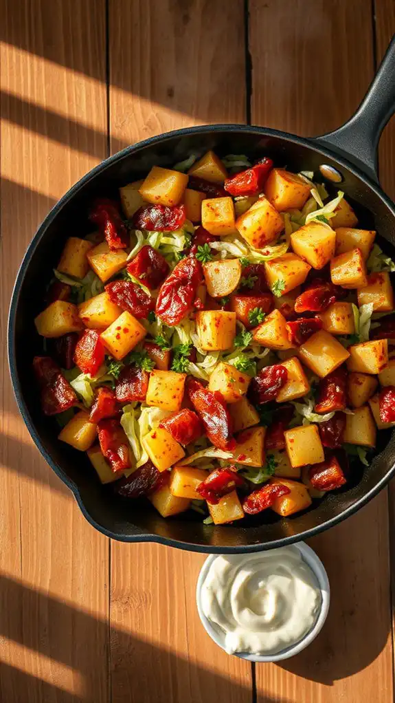 cabbage bacon potato dish