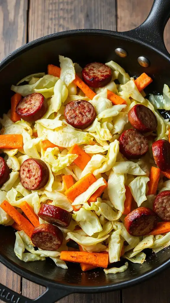 cabbage meets sausage skillet