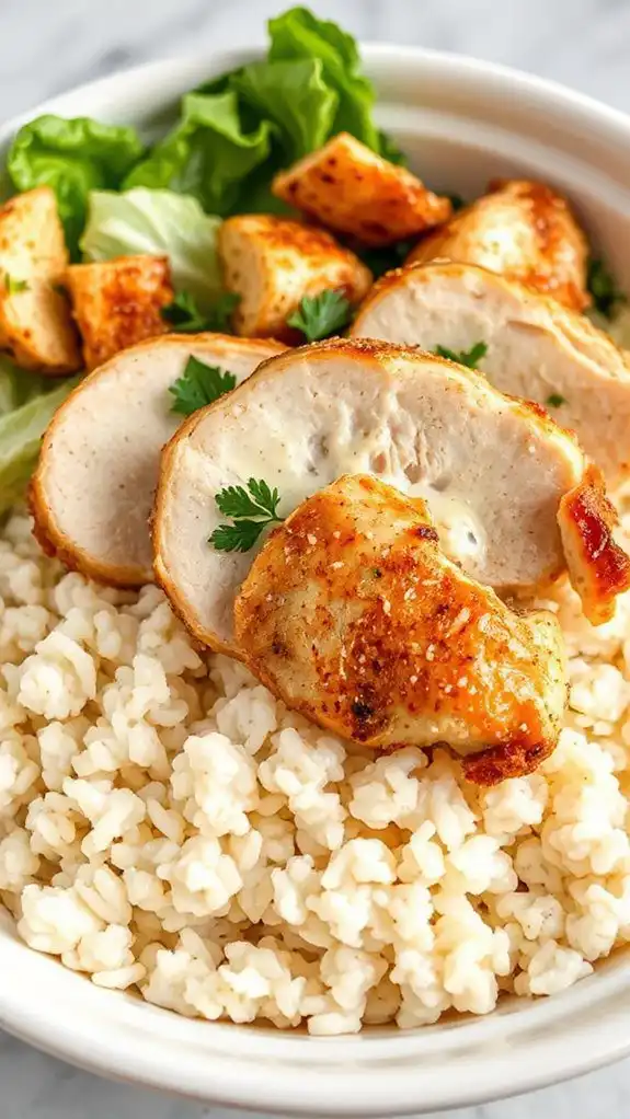 caesar salad chicken bowl