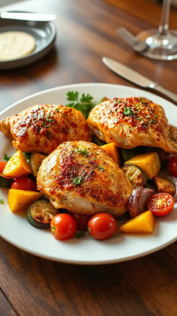 cajun chicken with veggies