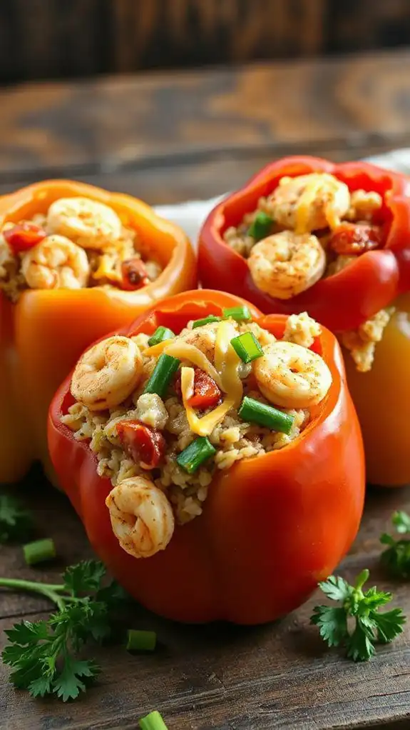 cajun shrimp stuffed peppers cajun shrimp stuffed peppers