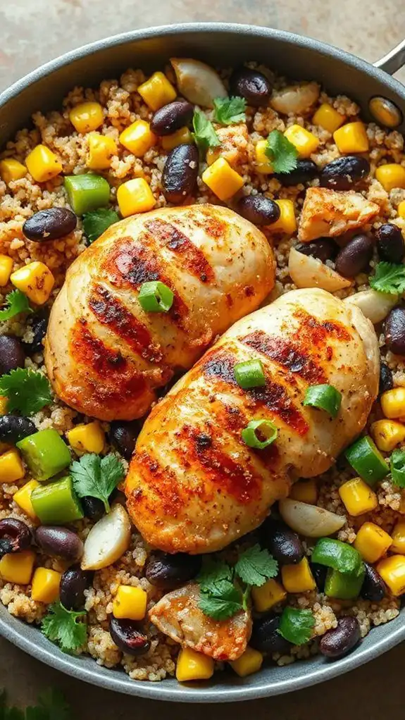 cajun spiced chicken and quinoa