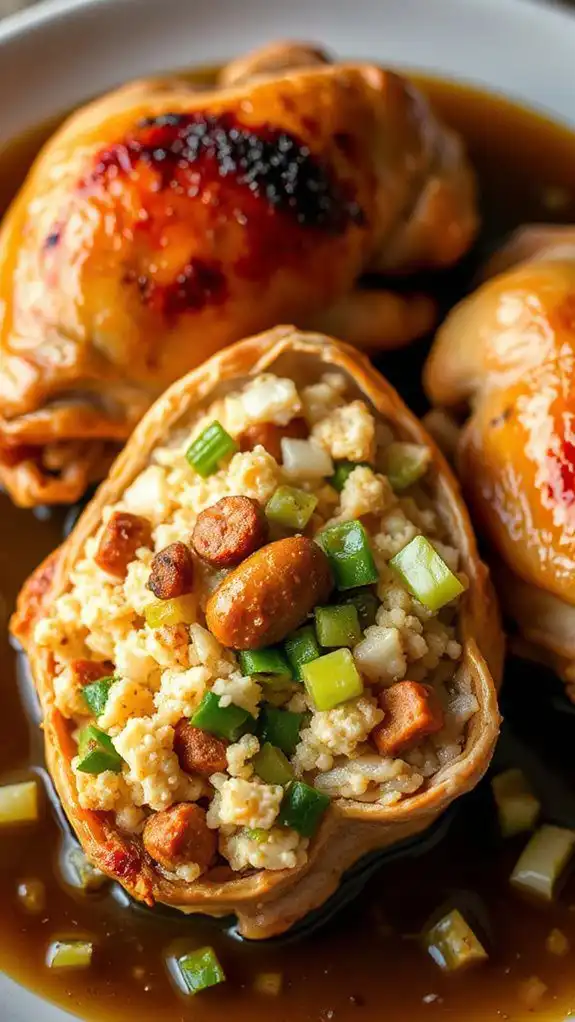cajun style stuffed turkey thighs