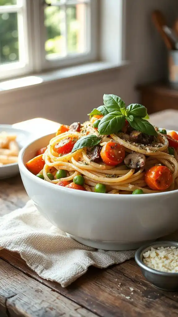 canned vegetables pasta dish