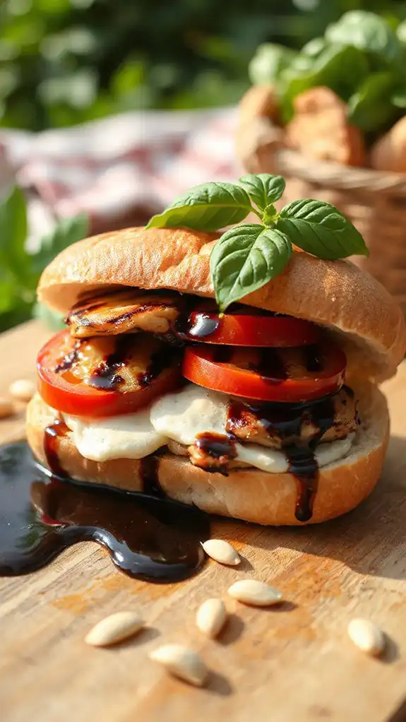 caprese chicken sandwich delight