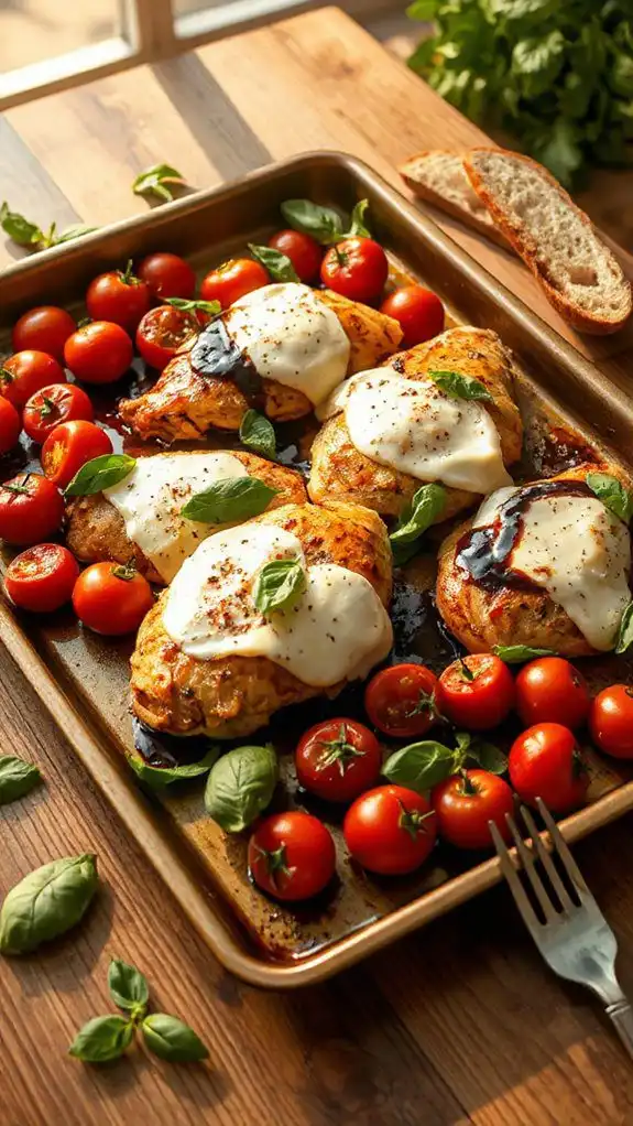 caprese chicken with basil