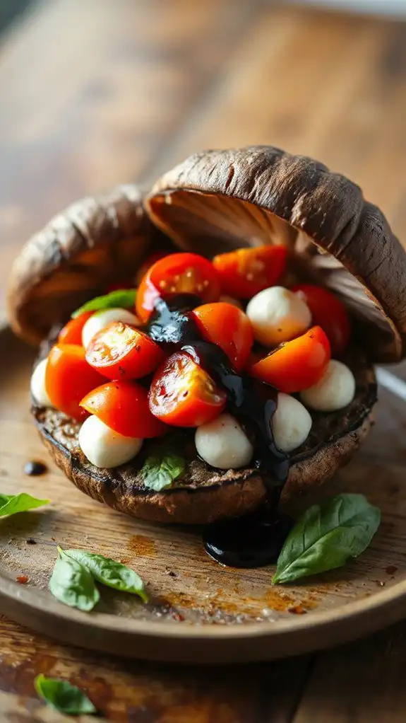 caprese filled portobello mushrooms caprese filled portobello mushrooms