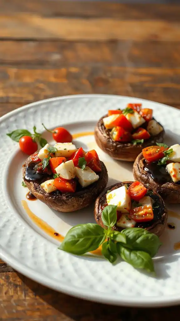 caprese filled portobello mushrooms