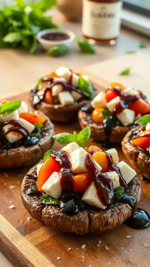 caprese filled portobello mushrooms caprese filled portobello mushrooms