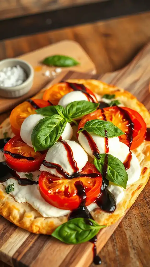 caprese flatbread with glaze